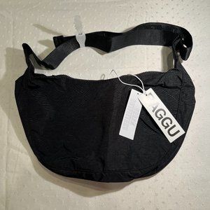 BAGGU Medium Nylon Crescent Bag (Black)